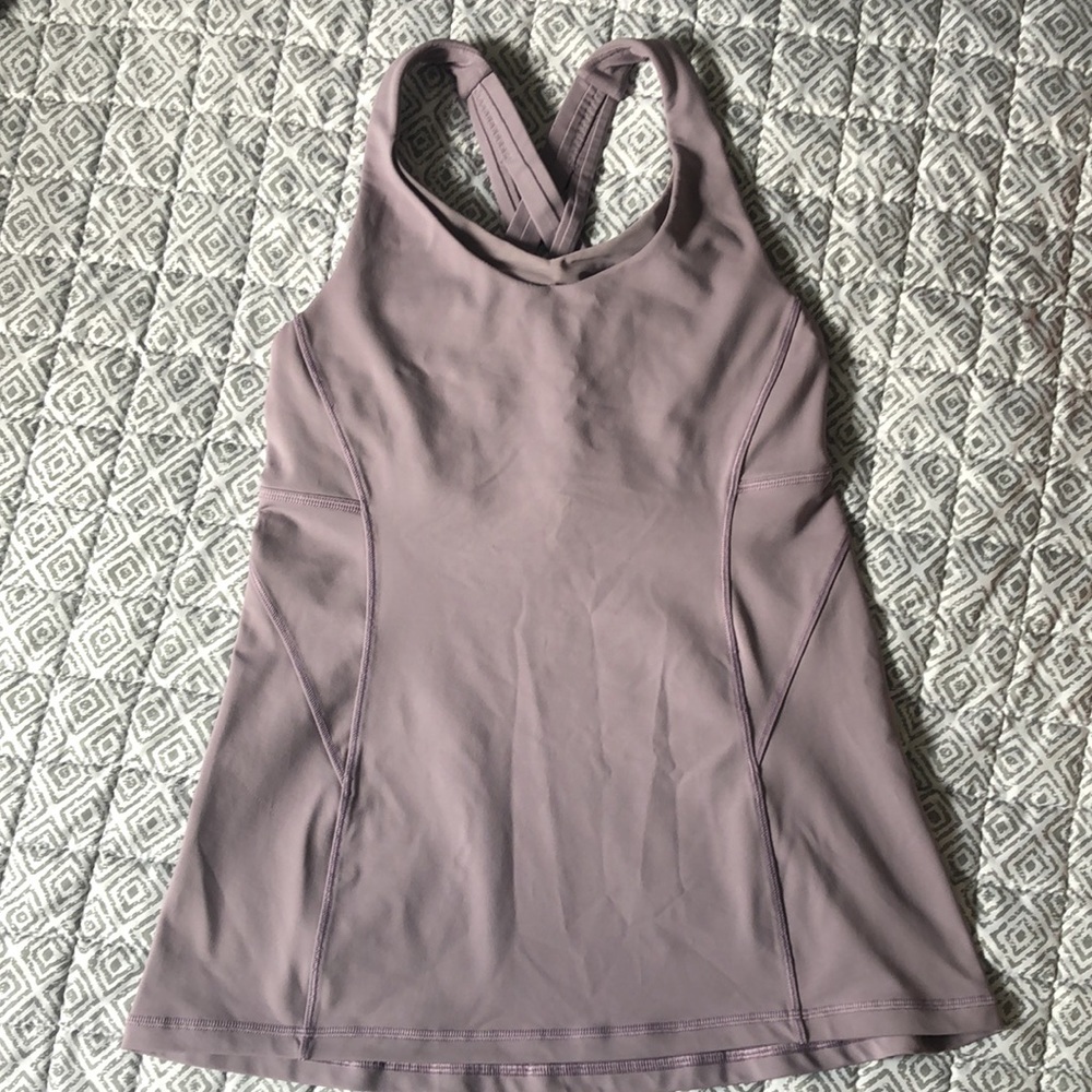 Lululemon Tank Top Super Soft Beautiful Kris Kross Straps Size 4 Colour Mauve